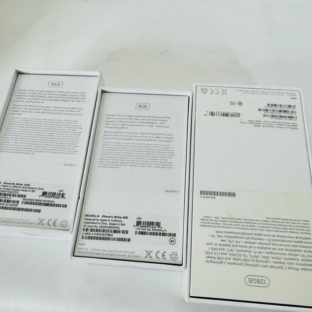 Lot of‎ 9 Misc Apple: iPhone 4s 4 6s Plus 7, Watch and mini iPad Empty Boxes